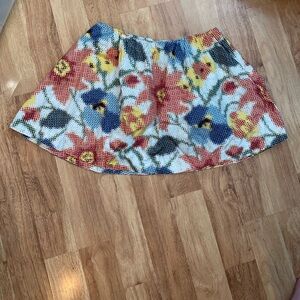 Kate Spade Pink and Blue Pixel Floral Mini Skater Skirt Size 12